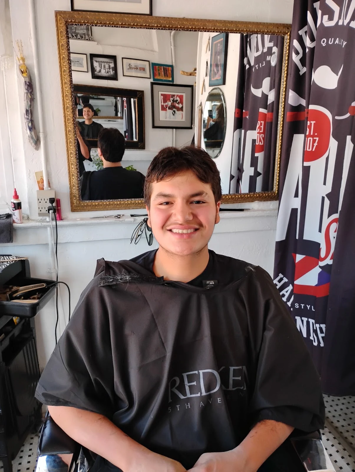 Barber station and styling chair at West End Barber